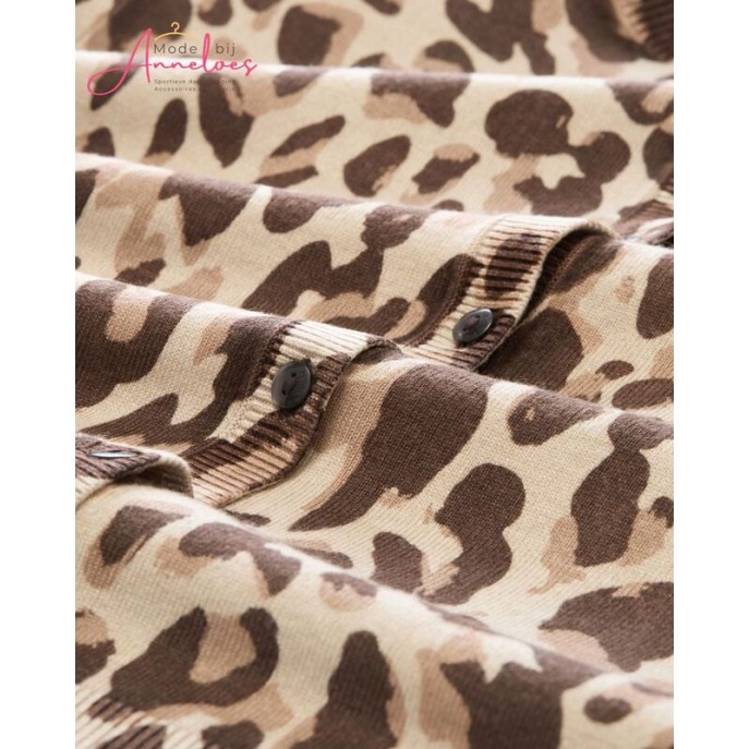 Tom Tailor Damesmode vest knit printed Leopard 1053387 Tom Tailor Damesmode vest knit printed Leopard 1053387